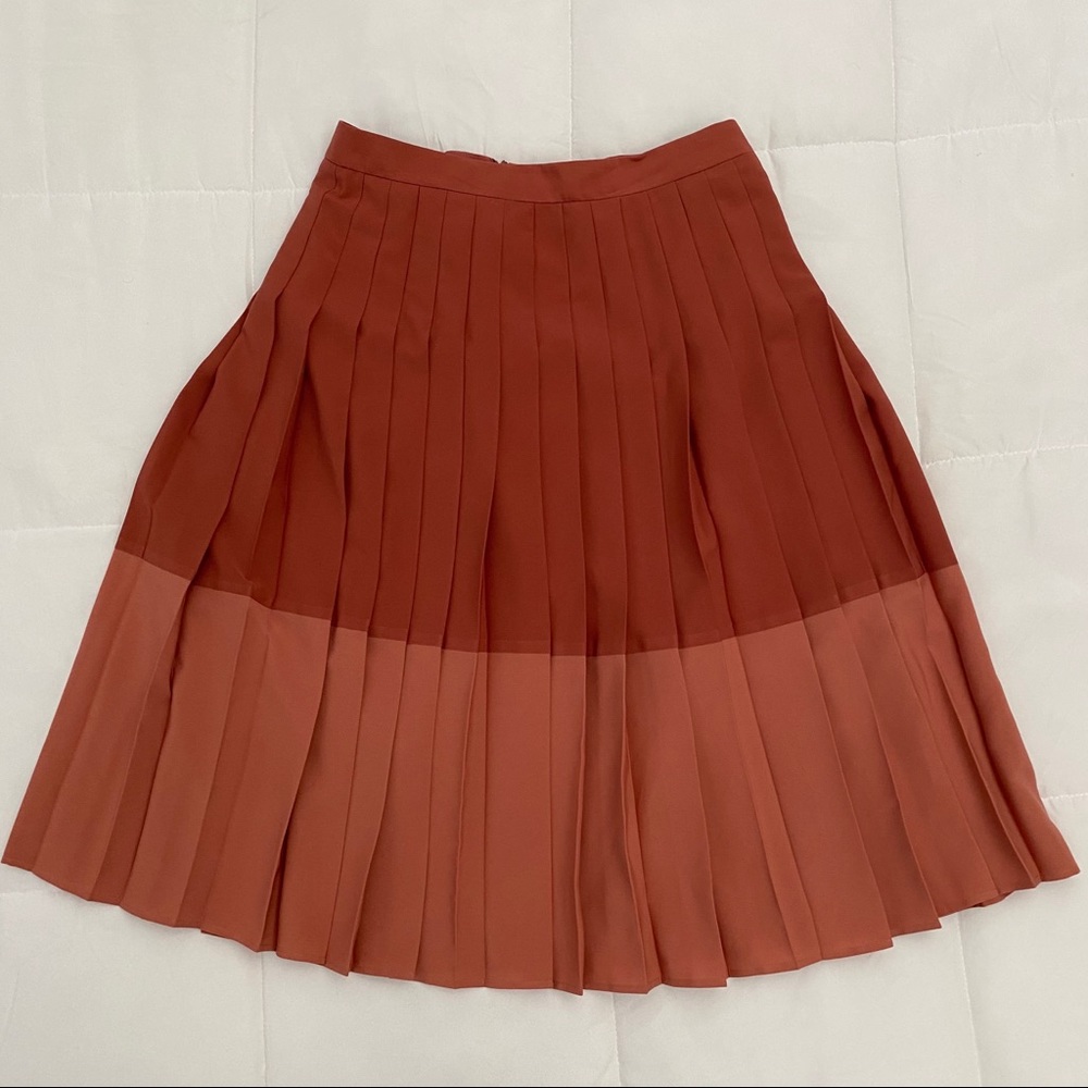 Loft A-Line pleated midi skirt